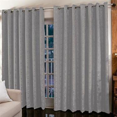 Imagem de Cortina Jacquard para sala ou quarto 400 x 230 m Admirare, Silver