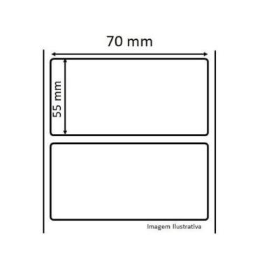Imagem de Kit 12 Rolos Etiqueta Adesiva Couchê 70X55 32m Branca C/ 551 Etiquetas