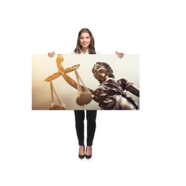 Imagem de Quadro Decorativo Grande Sala 100x50 Estatua da justiça Quadro para Qu