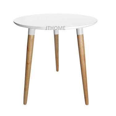Imagem de Mesa Jantar Redonda Ayme 60cm 3 Pé Palito 75cm Respiga - Jthome, Branc