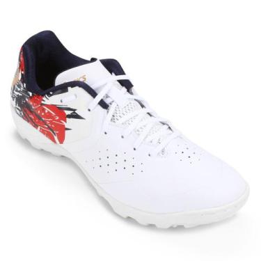 Imagem de Chuteira Society Asics Toque 7 - Exclusiva, Branco, Amarelo, 38