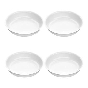 Imagem de Kit 4 Assadeiras Redonda Branca Marinex Opaline 3 Litros Lasanha.