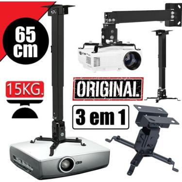 Imagem de Suporte Projetor Datashow Articulado Regulável Extensor 65Cm - Leffa S