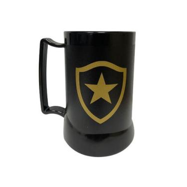 Imagem de Caneca De Gel Preta Botafogo Escudo Dourado 400Ml - Coisaria