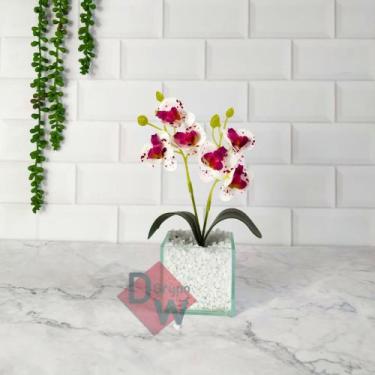 Imagem de Vaso Transparente com Arranjo Flor de Orquídea Artificial - Melhores O