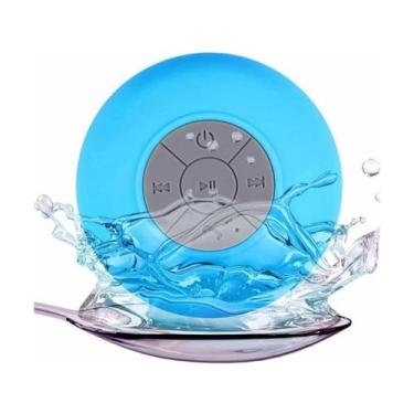 Imagem de Caixa som bluetooth resistente agua cs-a6bt mini azul exbom