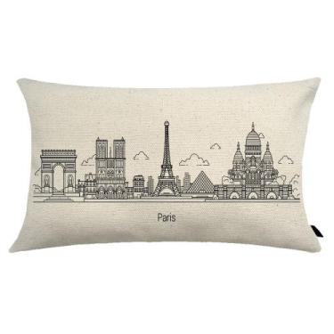Imagem de Almofada City Retangular Estampada 30x50cm Paris - FASTLAR