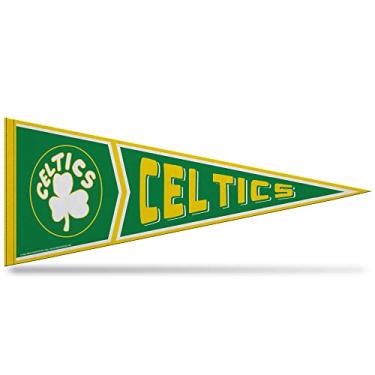 Imagem de Rico Industries Flâmula de feltro macio retrô NBA Boston Celtics 30,48 cm x 76,20 cm - EZ para pendurar - Decoração de casa (sala de jogos, caverna masculina, quarto)