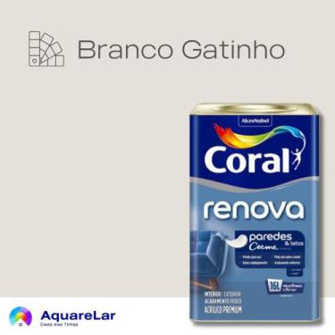 Imagem de Renova Paredes e Tetos Coral Fosco 16L, BRANCO GATINHO