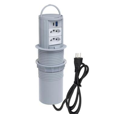 Imagem de Torre De Tomada Totem Slim Manual Alça 2 Tom 10A 2USB 9.0 CZ - CONNECT
