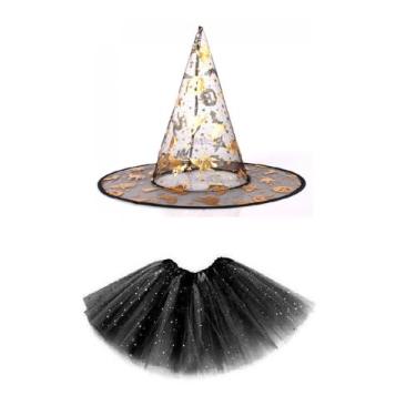 Imagem de Fantasia Bruxa Barata Simples Chapéu e saia de tule tamanho único - Xu