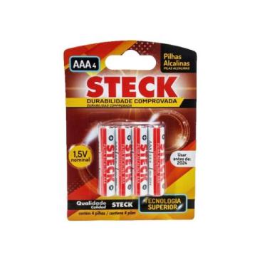 Imagem de Pilha Steck Alcalina Aaa 4Pcs Blister