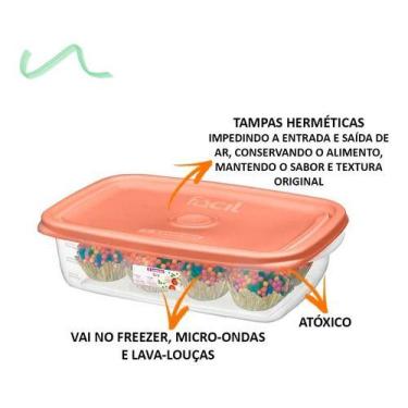 Imagem de Conjunto Kit 6 Potes Com Tampa Marmita 785ml Sanremo