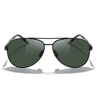 Imagem de MERRY'S Óculos de sol aviador para homens e mulheres - Óculos de sol polarizados para dirigir, lentes espelhadas, proteção UV 400, 58 mm, Armação preta/lente G15, Lens width: 58 millimeters