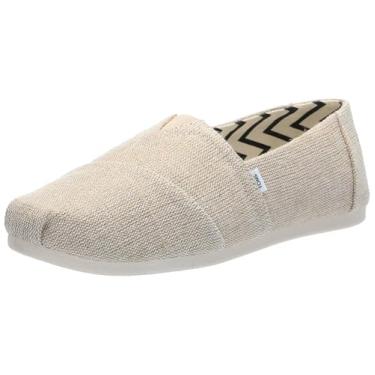 Imagem de TOMS Mocassim feminino Alpargata Wide, Tela natural não tingida larga, 7.5 Wide