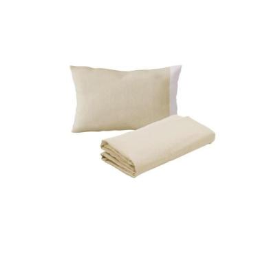 Imagem de Kit 2 Lençóis Mini Berço e 2 Fronhas Malha 100% Algodão Nude Arrumadin