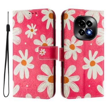 Imagem de Capa carteira para Realme C63 5G, 3 compartimentos para cartão, 1 compartimento para dinheiro, capa flip de couro PU com padrão fofo, capa com fivela magnética à prova de choque, compatível com sem