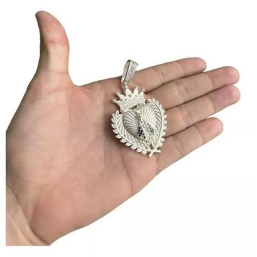 Imagem de Pingente Santa Nossa Senhora Coroa Banhado A Prata 925 - ToJoia18k