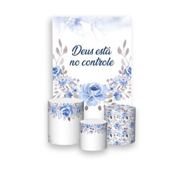 Imagem de Painel De Festa Vertical 1,50 x 2,20 + Trio De Capas Cilindro - Floral