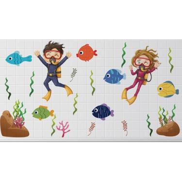 Imagem de Adesivo Infantil Para Box De Banheiro E Para Parede Mergulho - SHD Sol