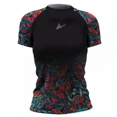 Imagem de Rash Guard Black Feminina MC Atlética Esportes, Preto, P