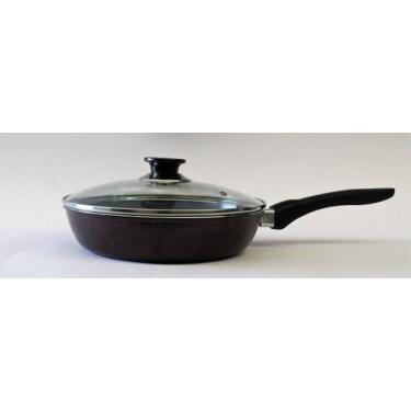 Imagem de Frigideira ceramica 24cm com cabo e tampa de vidro Aluminio fundido Ja