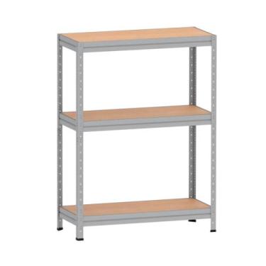 Imagem de Estante Pesada Prateleira de Madeira Pandin 1,25 x 0,40 m Cinza Crista