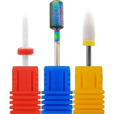 Imagem de Kit 1 Broca Tungstênio 2 Cerâmica Lixa Elétrica Unha Gel - Mr Vendas