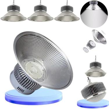Imagem de Kit 5 Luminária Led Highbay Smd 200W Galpão Industrial Frio 6500k Bivo