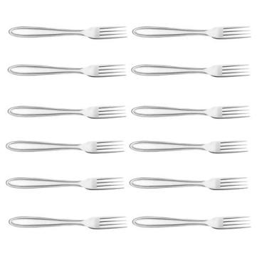 Imagem de Kit Garfo Inox Mesa Bar Restaurante Buffet Jogo 12 Pçs - WELLMIX, VENI