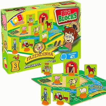 Imagem de ESCOLHA O SEU! Jogo Big Blocks Fazendinha, Aeroporto, Zoologico, Circo