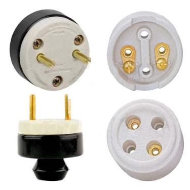 Imagem de Conjunto de Tomada + Plug Macho 2x30a Polarizada Porcelana - G20