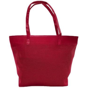 Imagem de Bolsa Feminina Neon Vermelho Premium Luxo Alça Piscina Praia Viagem Re