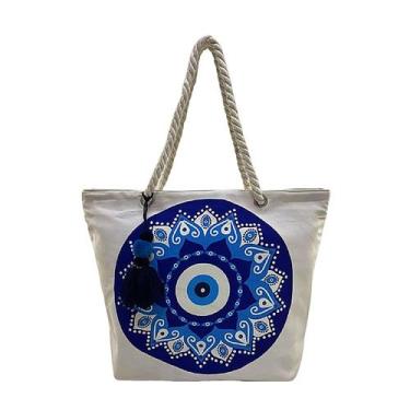 Imagem de Bolsa Olho Grego Feminina Praia Piscina Verão Viagem Sacola Bag - Lis