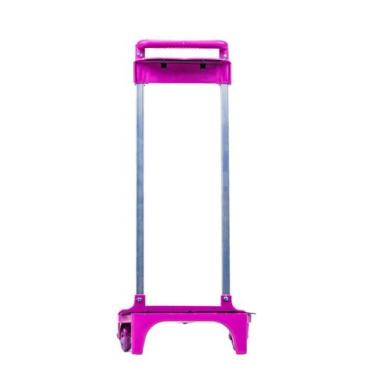 Imagem de Suporte Carrinho Grande 40Cm Rodinha Mochila Escolar Rosa - Paulitec