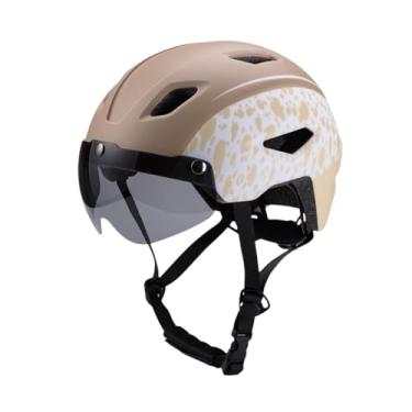 Imagem de menolana Capacete de bicicleta infantil para crianças com pára-brisas, equipamento respirável, chapéu ajustável, capacete de bicicleta para atividades ao ar, Marrom