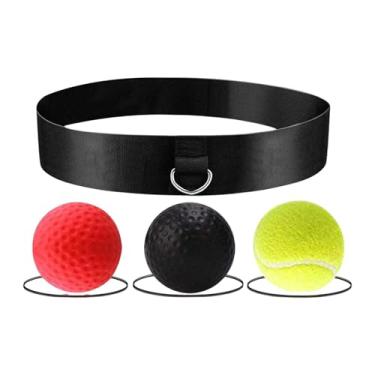 Imagem de Dynwave Conjunto de bandana para reflexo e boxe, bola de perfuração ajustável para prática de soco, mma, melhora a coordenação dos olhos e das mãos, treino de