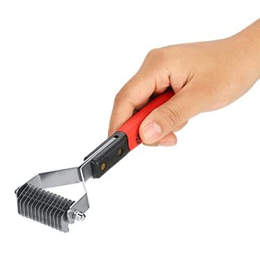 Imagem de Pente de Desmatamento para Animais de Estimação Akozon para Cães de Pêlo Comprido - Ancinho de Limpeza de 6 Lâminas Com Borda Serrilhada - Removedor de Tapete Eficaz para Pêlo de