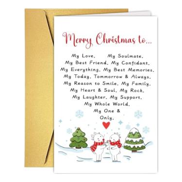 Imagem de Cartão de Feliz Natal para Mulheres e Homens, Presente Romântico de Natal para Marido Esposa Namorado Namorada, Natal de Natal para ele, Presente Bonito de Cartão de Natal para Aniversário, Cartão de