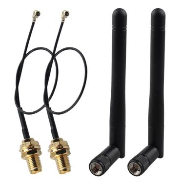 Imagem de Futheda Antena de haste dobrável de 433 MHz 3dBi SMA macho omnidirecional + cabo coaxial de 15 cm IPEX UFL MHF1 para SMA fêmea para roteador de rede sem fio WiFi, aparelhos de telefone celular