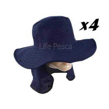Imagem de Kit 4 Chapéus Pescador C/ Protetor De Nuca - Várias Cores - Nacional, 