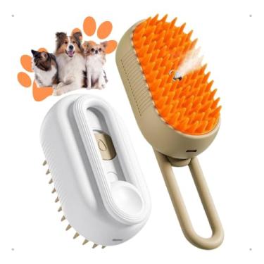 Imagem de Escova Pet 3 em 1 Elétrica Recarregável com Vapor para Remoção de Pelos de Gatos e Cães PREMIUM