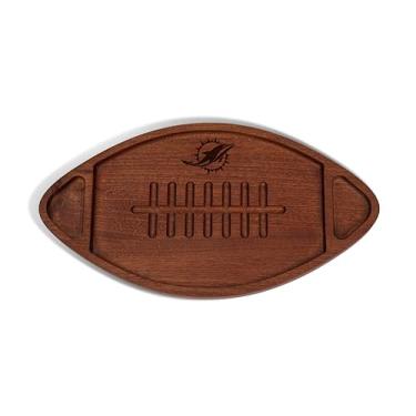 Imagem de The Memory Company | Licenciado NFL Acacia Team Football with Triangles Serving Board, Miami Dolphins