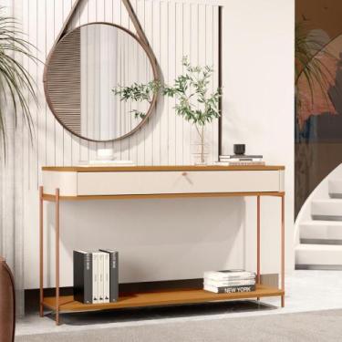 Imagem de Bancada Baton Rouge Off White Nature Bronze - Mais de Casa