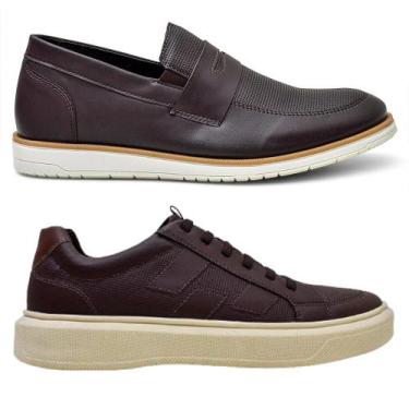 Imagem de Kit Mocassim Masculino + Sapatênis Casual Confortável - Bkarellus, Pin