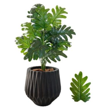Imagem de Planta Artificial Bananinha Com Vaso Origami Cores Folhas - Flor Imp