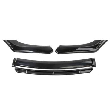 Imagem de 3PCS compatível com novo estilo de carro pára-choque dianteiro lábio corpo kit spoiler divisor fibra de carbono tira decorativa pára-choque canard lábio divisor universal(Bright black (BLACK))