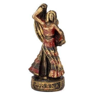 Imagem de Escultura Cigana Preta e Vermelha PG Vintage 10 cm Resina - Lua Místic