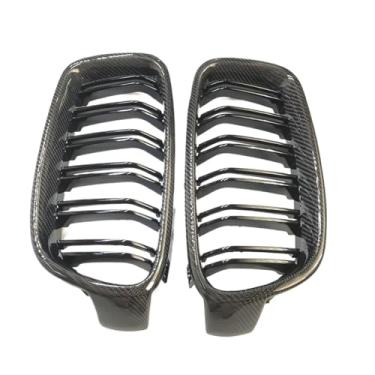 Imagem de Grade de fibra de carbono para carro série 3 F30 estilo M3 estilo F31 grade preta brilhante de ripas duplas compatível com BMW F30 F31 2012+ 320i 325i 328i 335i