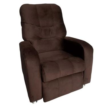 Imagem de Poltrona Do Papai Reclinável E Retrátil Élpis Móveis Veludo Marrom
